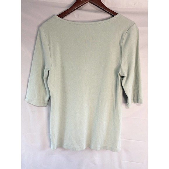 Soft Surroundings‎ Women’s Scoop Neck Short Sleeve Top Stretch Green Size Large - Picture 2 of 3